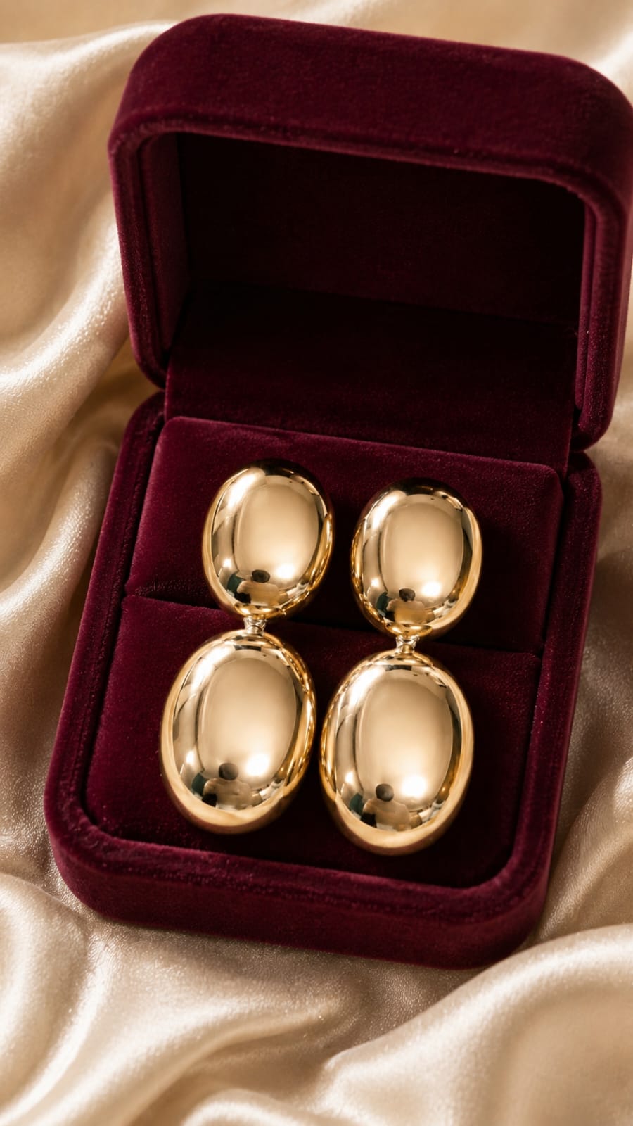Golden Eclipse Statement Drop Earrings (Anti-Tarnish Luxe Gold Earrings)