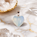 Opalite Heart Crystal Pendant – Serenity, Communication & New Beginnings