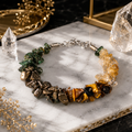 Wealth & Success Crystal Bracelet | Pyrite, Citrine, Tiger's Eye & Green Aventurine | Natural Healing Crystals