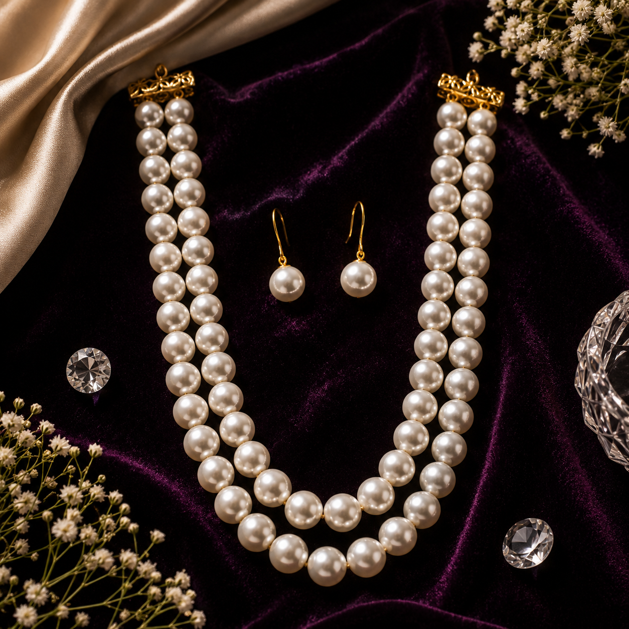 Classic Pearl Elegance Anti-Tarnish Jewelry Set