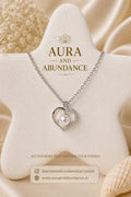 Anti-tarnish pearl heart pendant necklace with silver-tone chain
