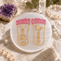 Selenite Charging Plate – Sacred Charan Paduka (Divine Footprints)