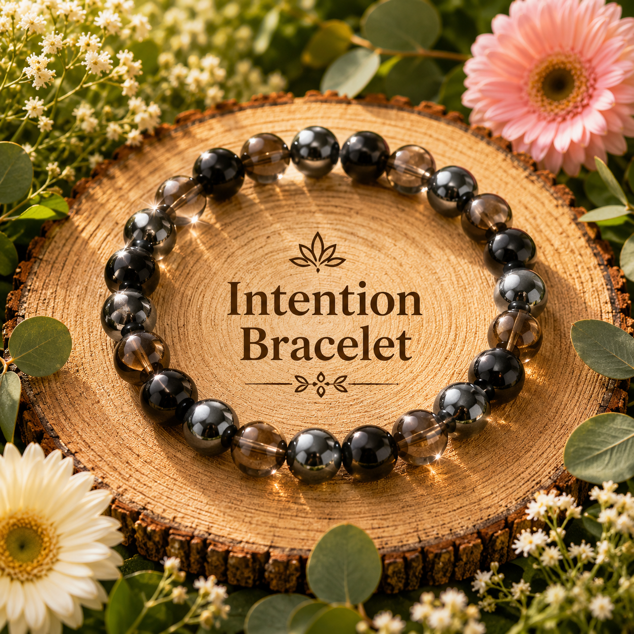8mm multi-crystal bracelet with black and clear beads