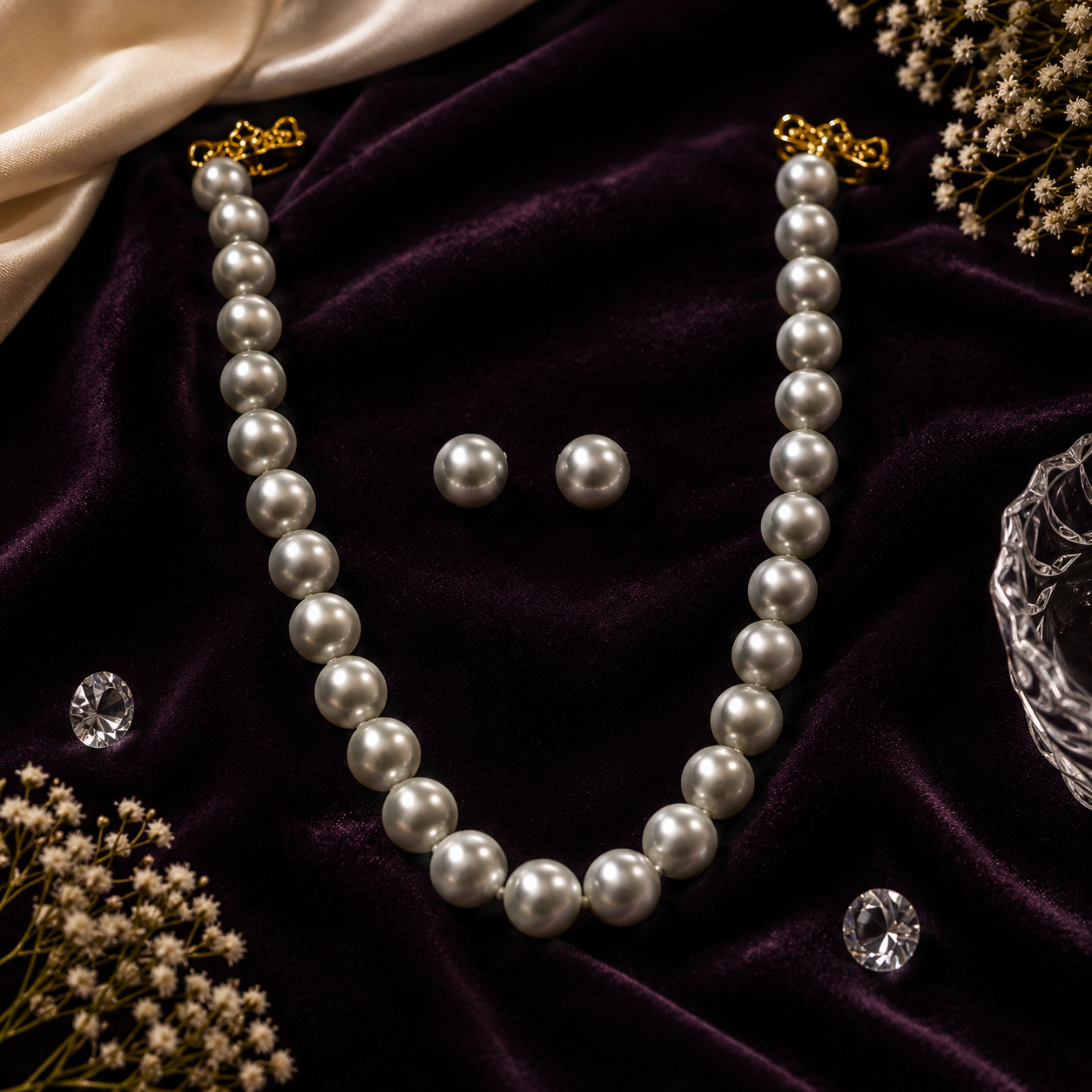 Grey Pearl Anti-Tarnish Jewelry Set